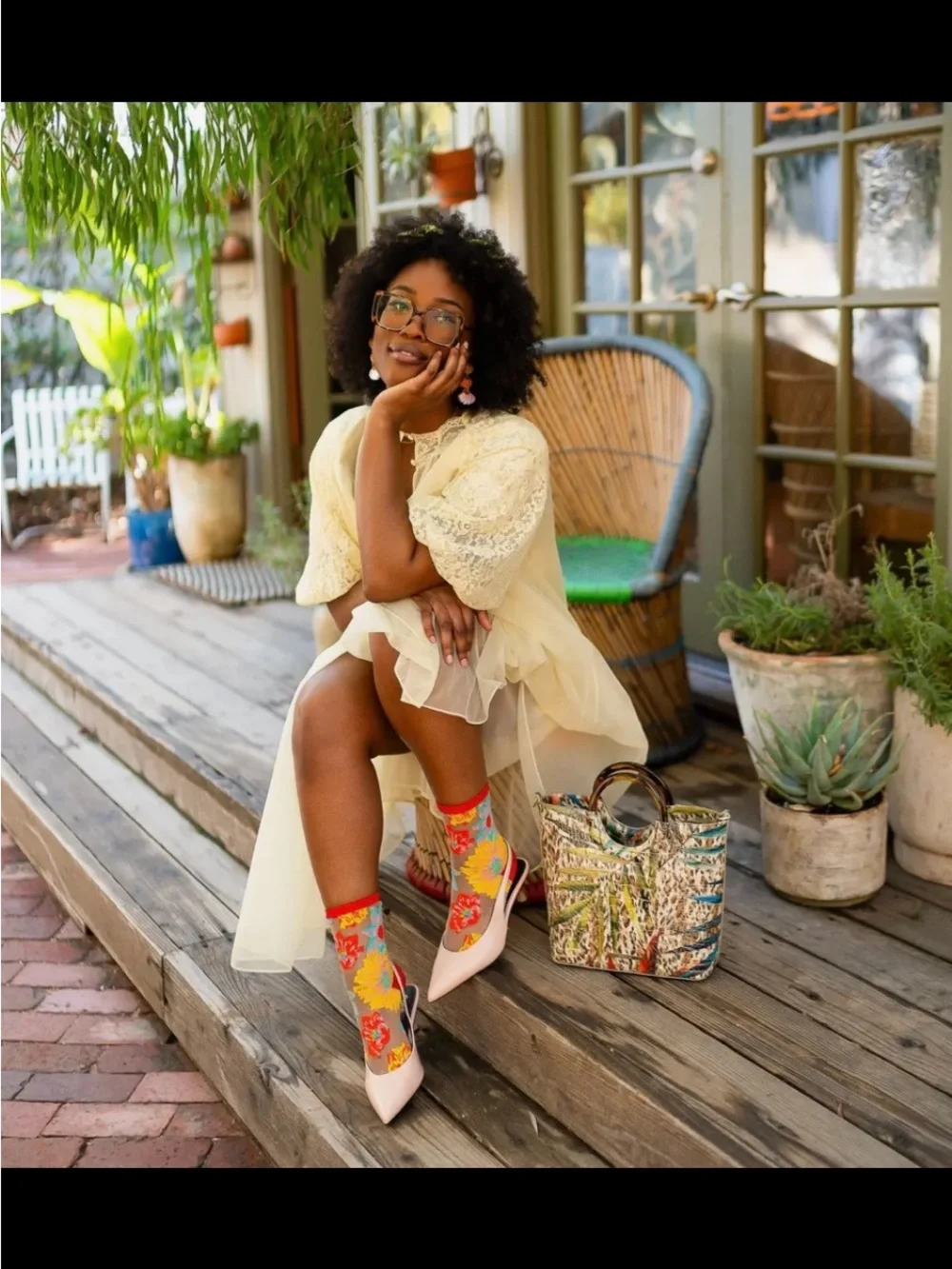Sock Candy Flower Power Sheer Crew Sock. Price firm.